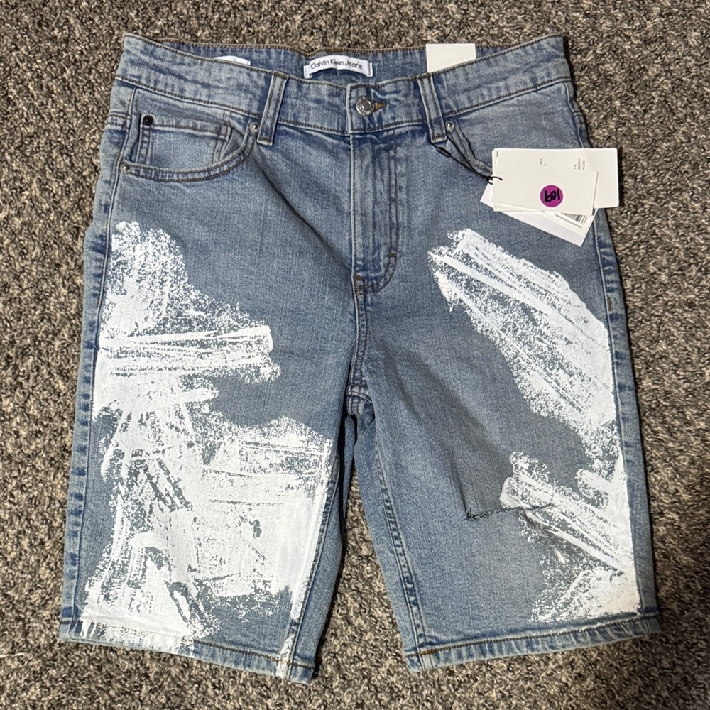 Calvin Klein Jeans Light Blue Denim Shorts NWT slim